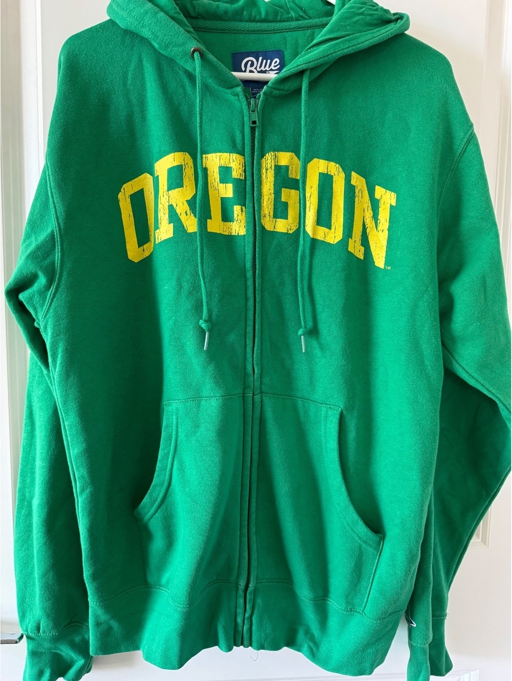University of Oregon Ducks Full-Zip Hoodie by Blue 84 Green/Yellow - Size Small